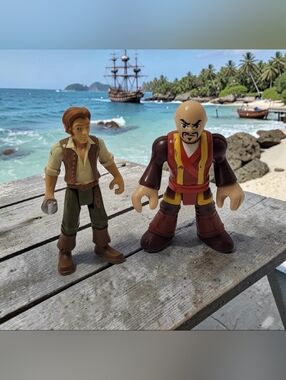 (Lot Of 2) Imaginext Series 5 Samurai Warrior & Pirates of Caribbean H. Turner.